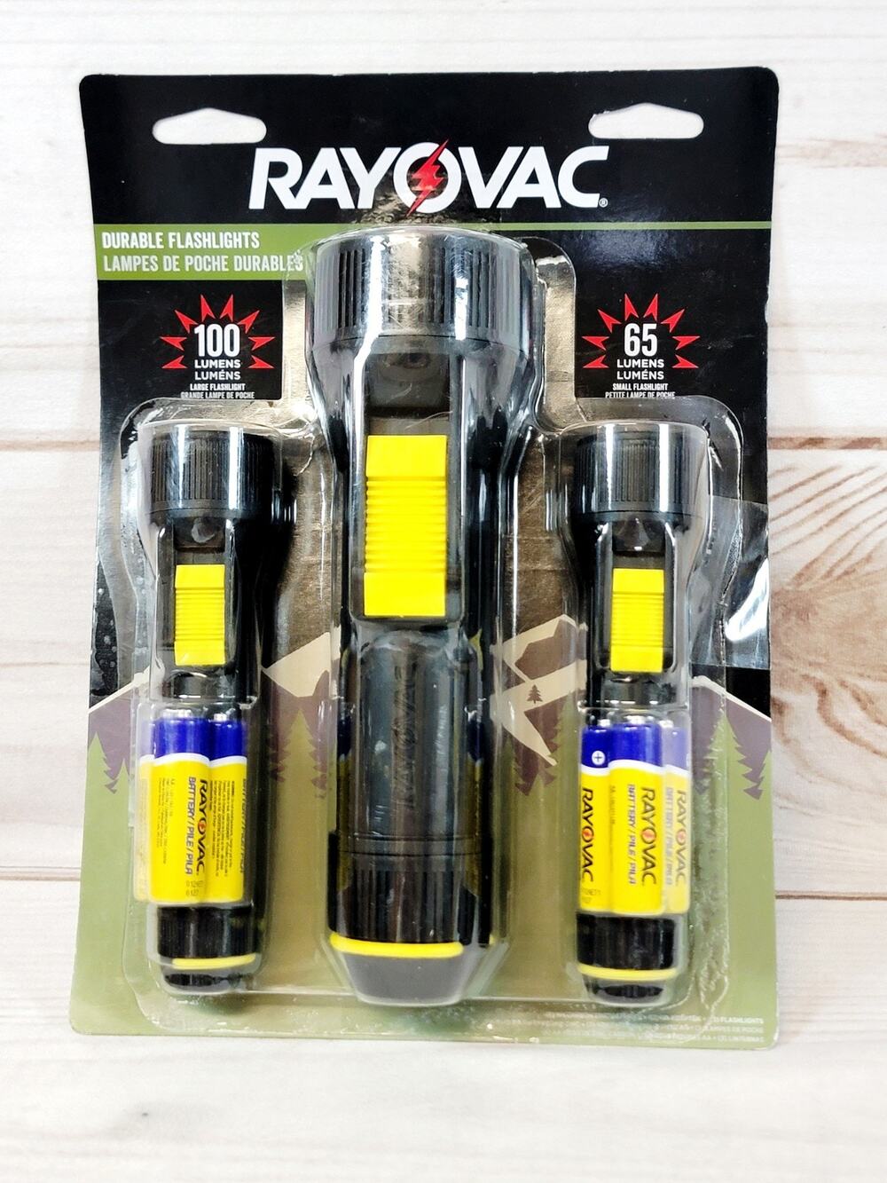 Rayovac Camping LED Bulb Flashlights 100 & 65 Lumens AA Size Battery NEW